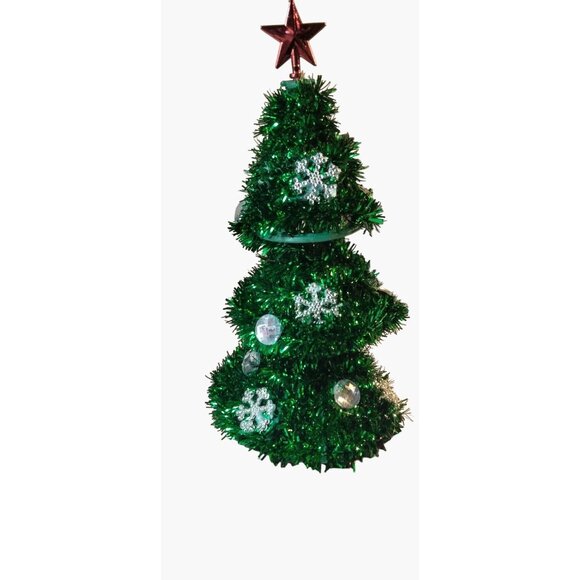 Tinsel Christmas Tree Balloon Weight Table Centerpiece Snowflake Red Green lot 7 - Picture 13 of 13